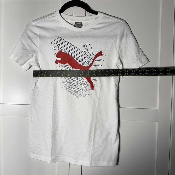 PUMA Kids boy Tee T-shirt White Size10 M - Picture 4 of 5